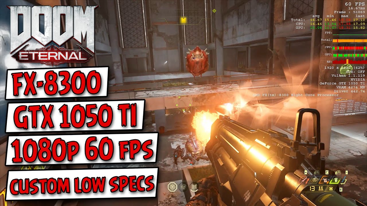DOOM Eternal on FX-8300 (Stock) + GTX 1050 TI Benchmark - YouTube
