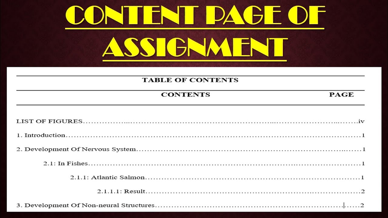 writing assignment content