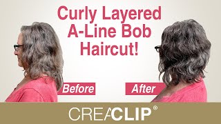 DIY Curly Layered A-Line Bob Haircut!