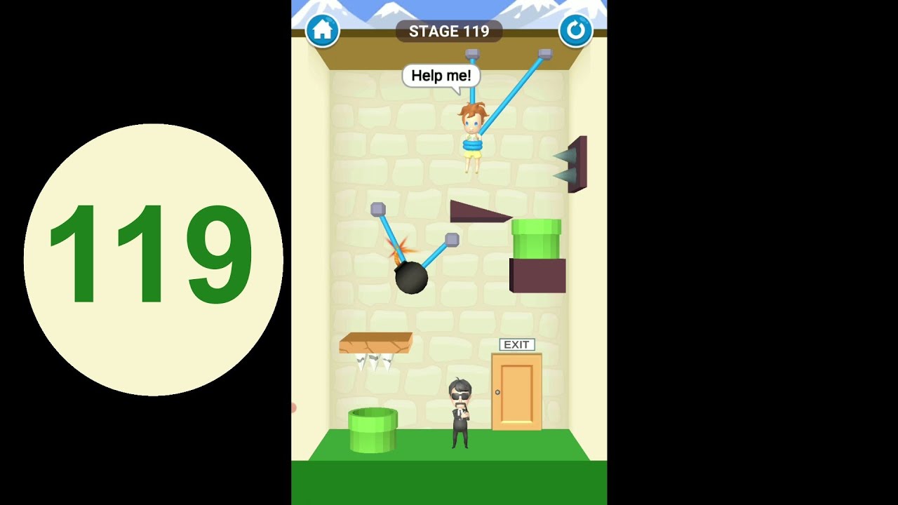 Rescue Cut Level 119 [2021] [HD] rescue cut rope puzzle - YouTube