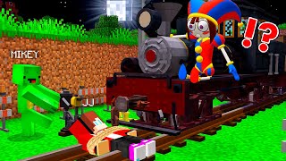 JJ and Mikey vs Pomni Train Trap - Minecraft Maizen vs The Amazing Digital Circus