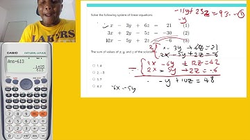 DSC1520: Solve the linear equation, simultaneously 3*3 solve for value of X, Y and Z