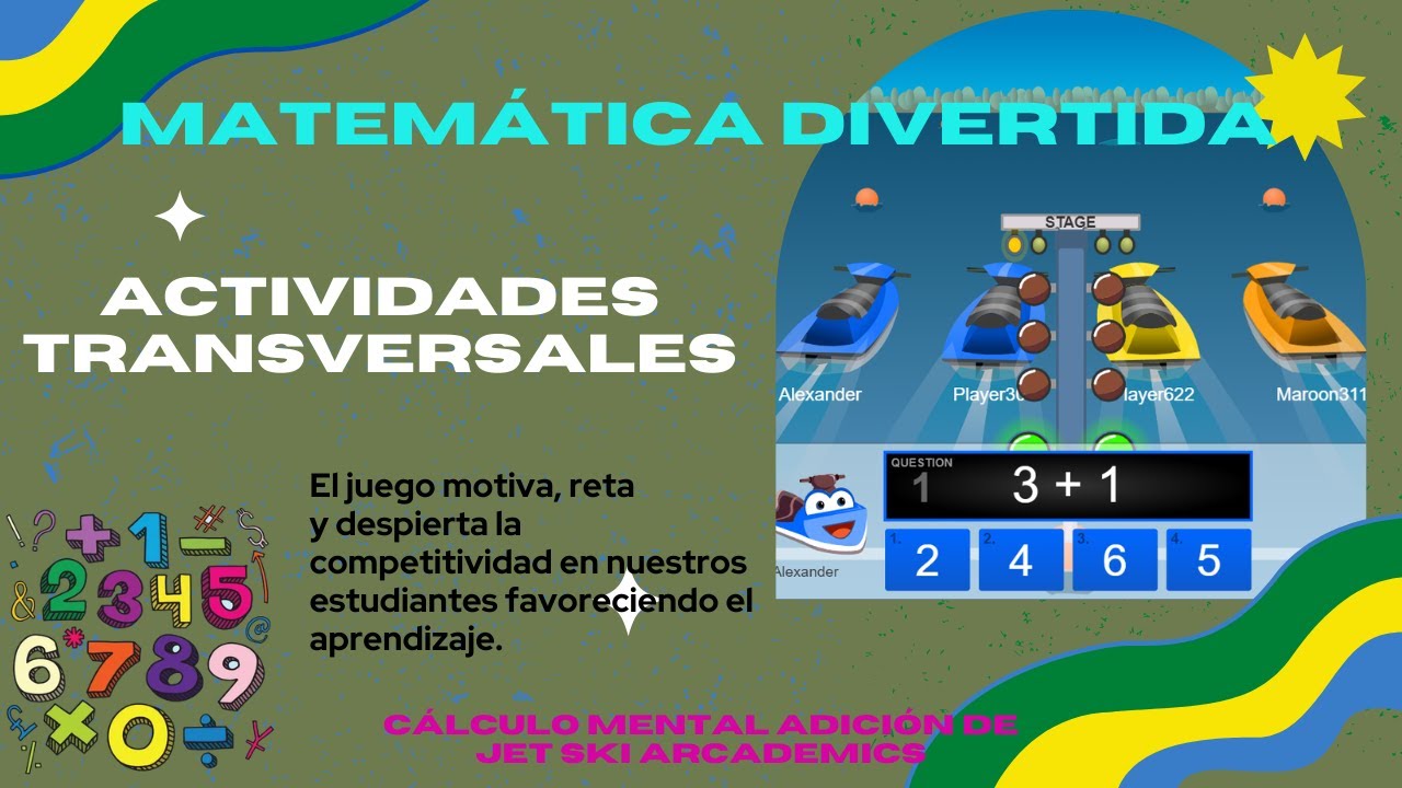 Matem tica divertida adici n con jet ski de arcademics youtube