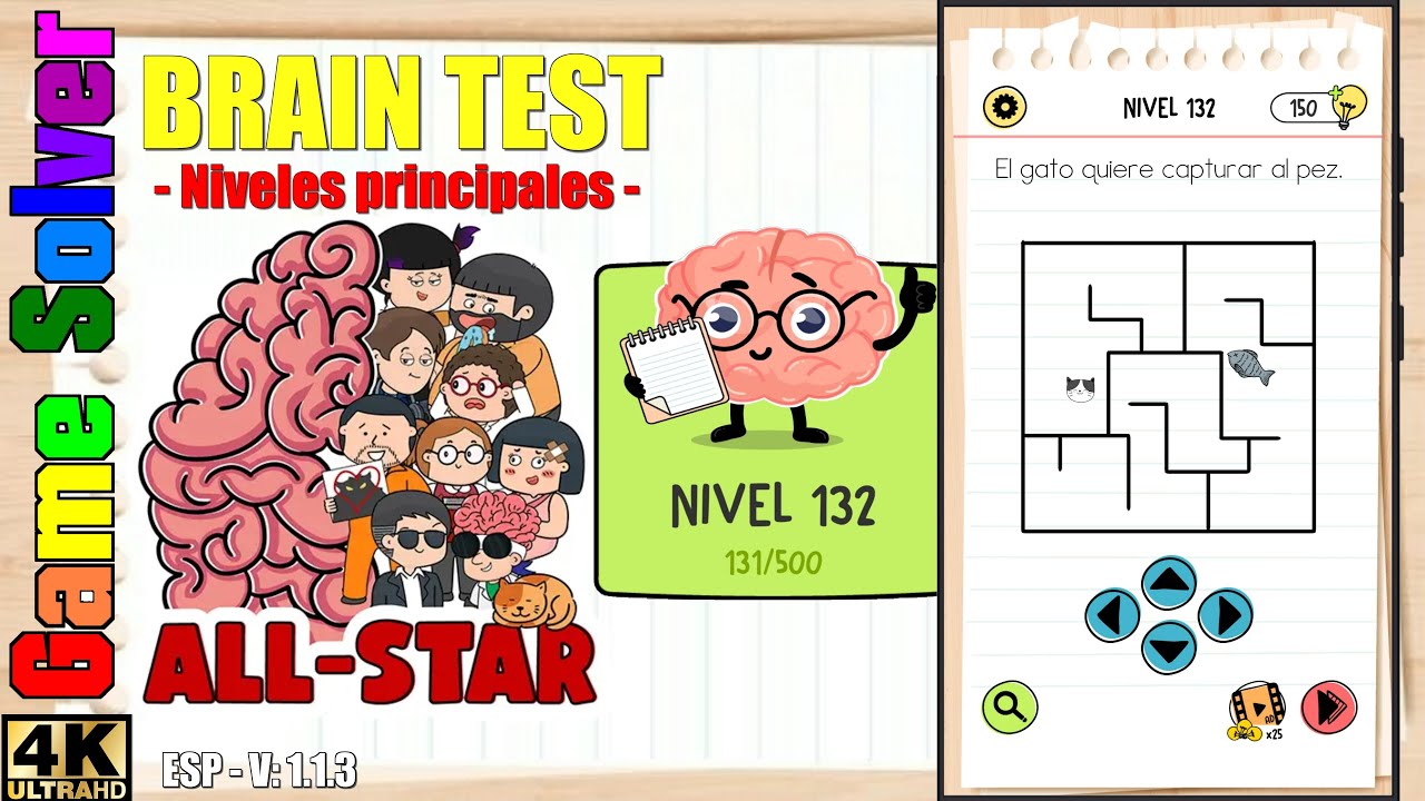 𝐁𝐫𝐚𝐢𝐧 𝐓𝐞𝐬𝐭 𝐀𝐥𝐥-𝐒𝐭𝐚𝐫: 𝐈𝐐 𝐁𝐨𝐨𝐬𝐭: Niveles principales || Solución nivel 132 ✅