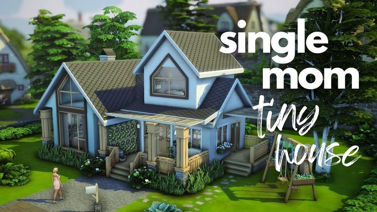 SINGLE MOM TINY HOUSE 🏠 | The Sims 4 Speed build | No CC - YouTube