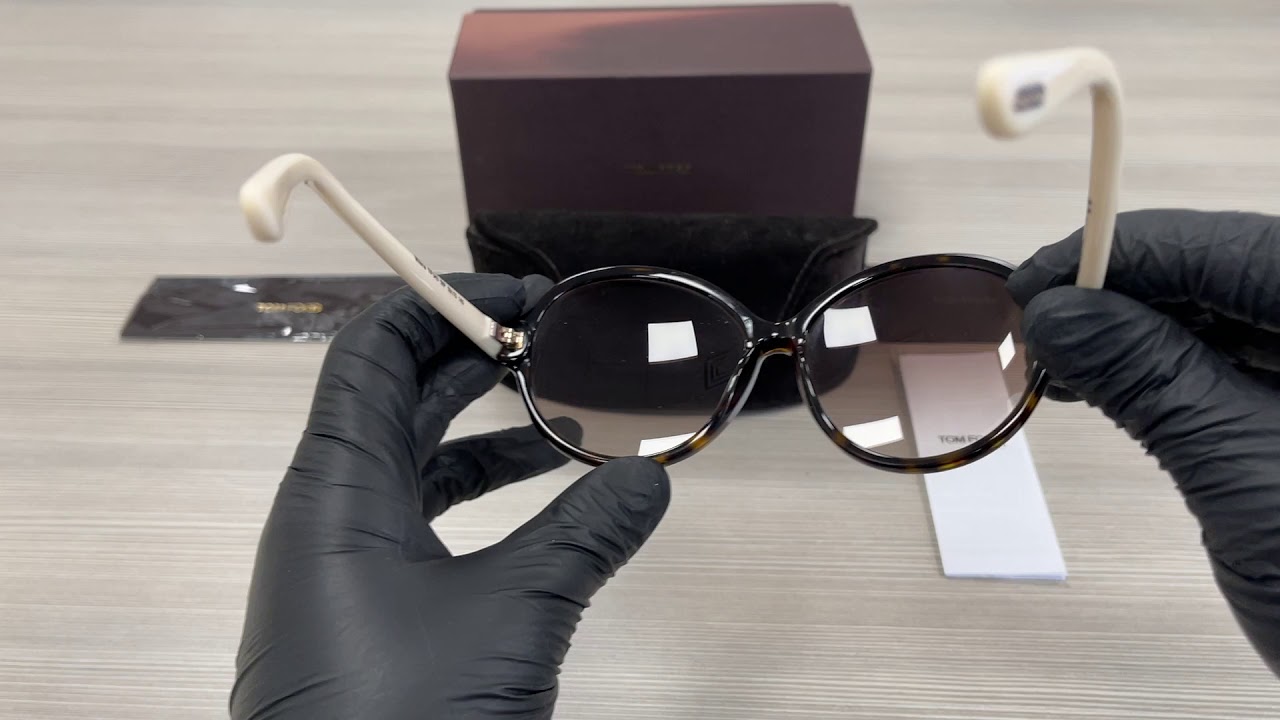 New Tom Ford Milena Sunglasses Brown/Ivory Tom Ford Milena TF343 56F Havana Ivory-Brown Gradient  main image 2