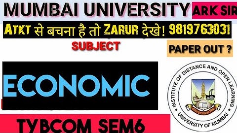 ECONOMIC Tybcom sem6 Atkt| Exam2025 | Time Table Exam  |Mumbai University Exam 2025 sem5|Ark sir
