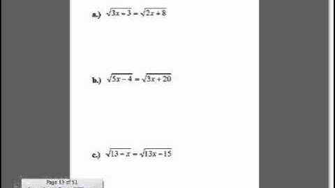 Section 11.3: Solve Radical Equations