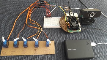 Hand Gesture controlled servo motors on RPi3b+...(Mediapipe, opencv)