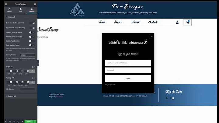 Popup trigger with Text link ( Using Elementor )