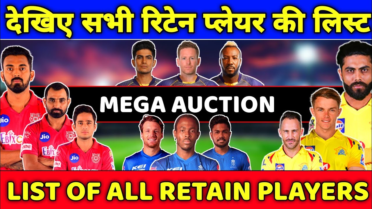 IPL 2021   List of All Retain Players From RR CSK KKR  KXIP For The IPL 2021 Mega Auction