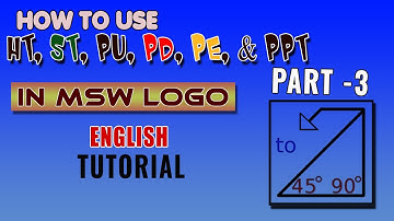 MSWLogo tutorial  in English part -3 || How to Uses of ST, HT, PU,PD, PPT, COMMANDS