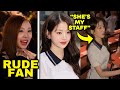 Rude fan hits nayeon with an album  wonyoung defends her staff kpop