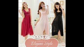 (R-Dream) お姫様ネグリジェ♪  エレガントな花柄ロングスリップ激安販売中!