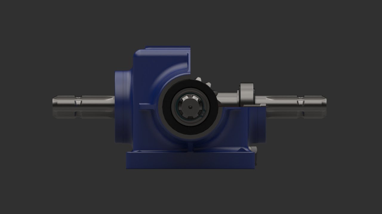 Spiral Bevel Gearbox 1 Render with SolidWorks Visualize gear render