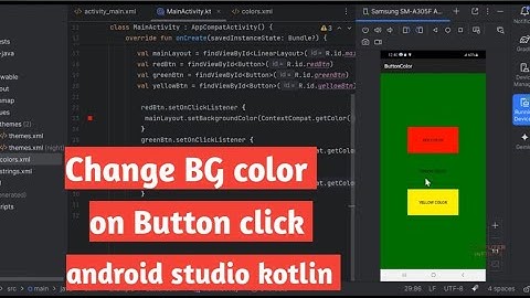 How to Change Layout Background Color in Android Studio on Button Click | Kotlin Tutorial