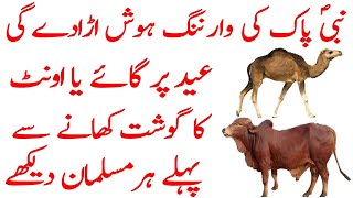 اونٹ کے گوشت کے متعلق یہ بات کوئی عالم نہیں بتاتا Prophet Muhammad PBUH About Qurbani Meat by HUM SAB 4,930 views 1 year ago 8 minutes, 4 seconds