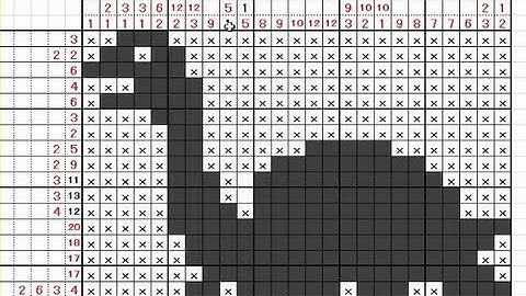 Picross（Logic puzzle）playing with Excel sheet No24