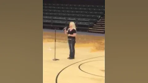 Karen Merrill singing the national anthem