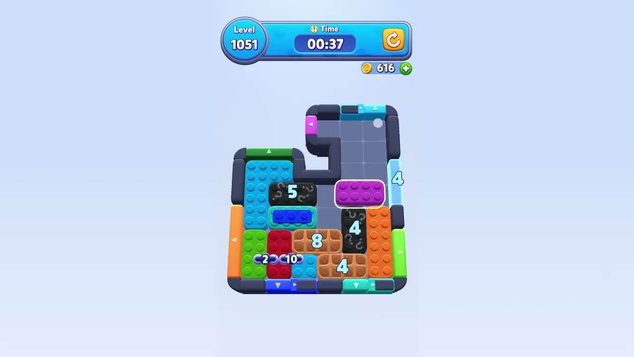 Color Block Jam Level 1051 Solution (No Boosters)