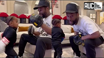 "That Boy Got Power" Floyd Mayweather Cant Believe How Hard His Grandson Hits! NBA Youngboy Son