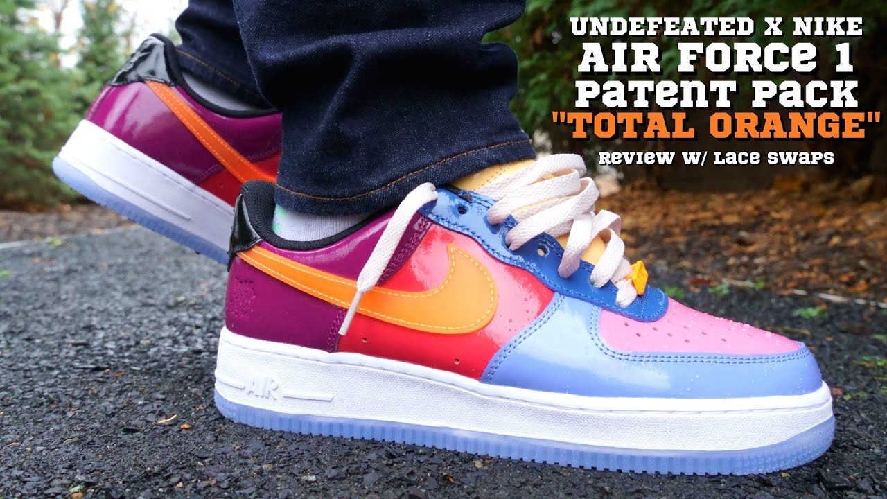 Undefeated x Nike Air Force 1 Patent Pack Total Orange Review w/ Lace  Swaps 