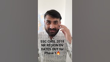 SSC CHSL 2018 NR Region DV Dates OUT for Phase 1 🔥 ! Direct Link is in Comments section !