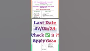 NTA CSIR UGC NET / JRF Exam June 2024 Apply Online Form।NTA CSIR UGC NET Exam June 2024।CSIR UGC NET