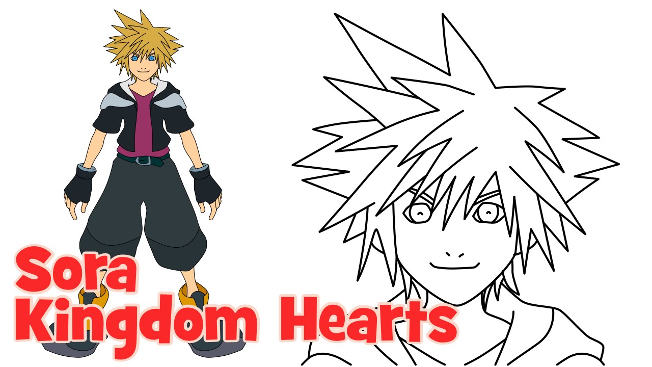 How To Draw Sora From Kingdom Hearts Disney Character как нарисовать сора