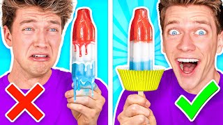 TRYING 1,000 LIFE HACKS IN 24 HOURS!! Breaking Rules, Facing Fears Blindfolded \& Dates vs Pranks