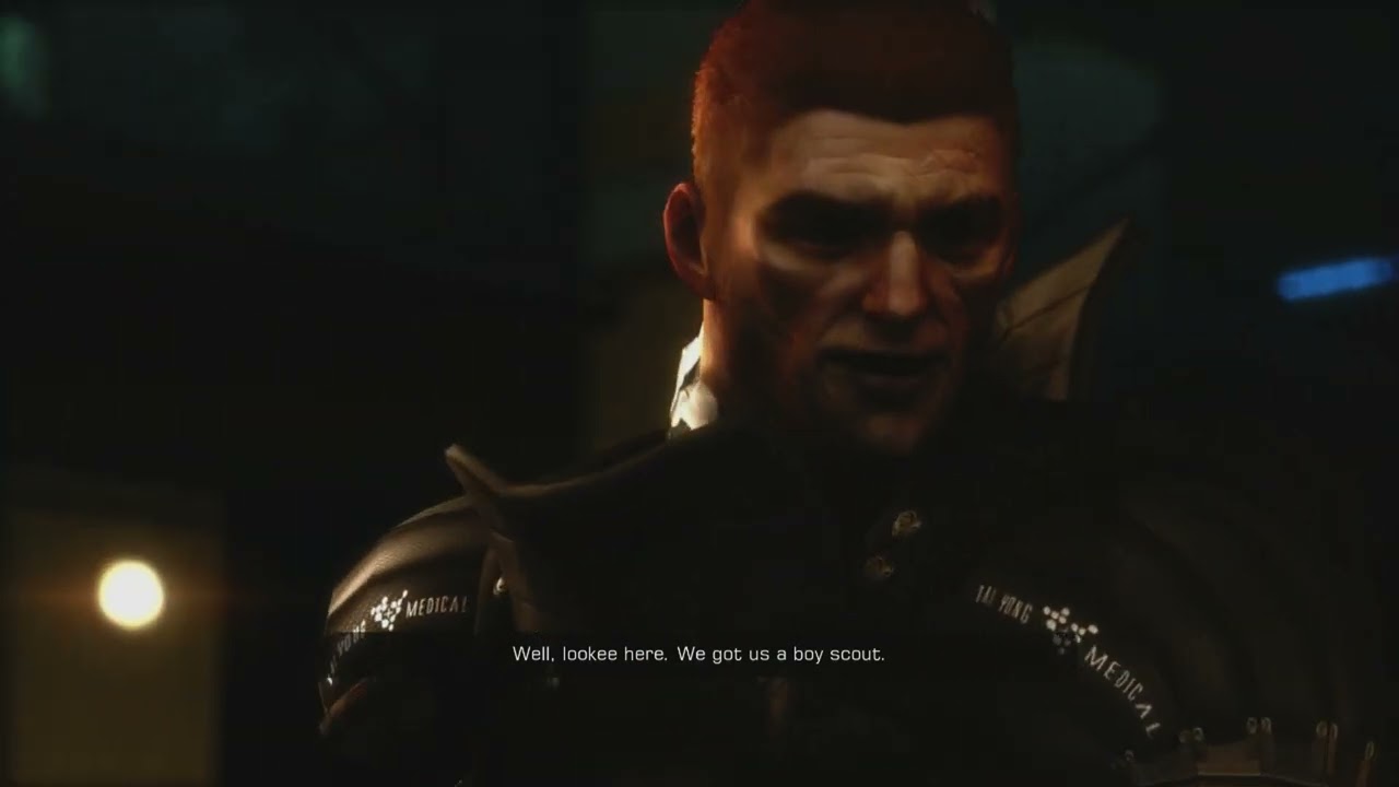 Deus Ex Human Revolution - M10 Adam Jensen Caught a Fade From Lawrence Barrett "Boyscout" Cutscene