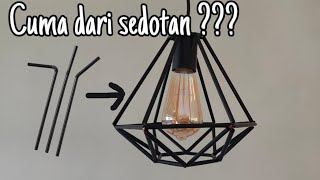 Cara membuat lampu gantung dari stik es krim | kreasi unik kerajinan stick ice cream. 