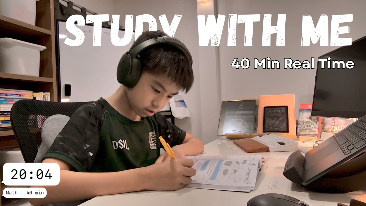Study With Me | 40 Min Real Time | No Talking, No Music | Math | Pencil