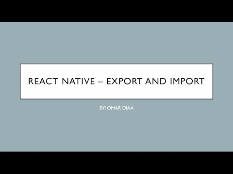 React Native - Export and Import