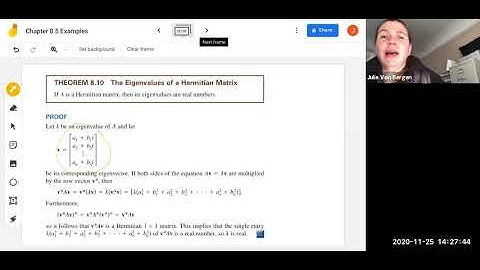 Math 250 Hermitian Matrices
