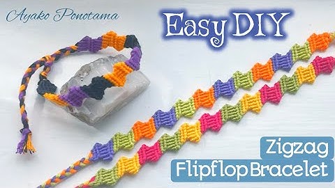 How to make easy adjustable zigzag flipflop bracelet #easydiy #friendshipbracelet #supereasy #diy