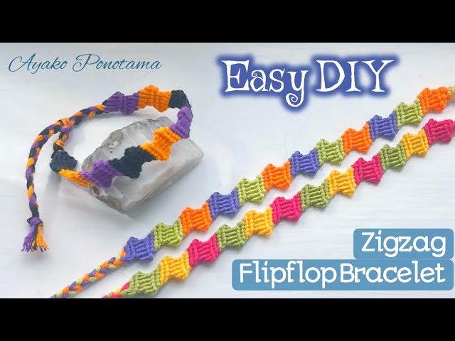 How to make a macrame double zig zag bracelet - Tutorial by Adik |  Friendship bracelets tutorial, Embroidery bracelets, Embroidery floss  bracelets