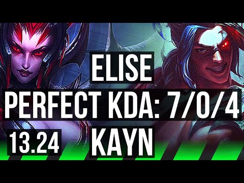 ELISE vs KAYN (JNG) | 7/0/4, 800+ games, Godlike | BR Master | 13.24