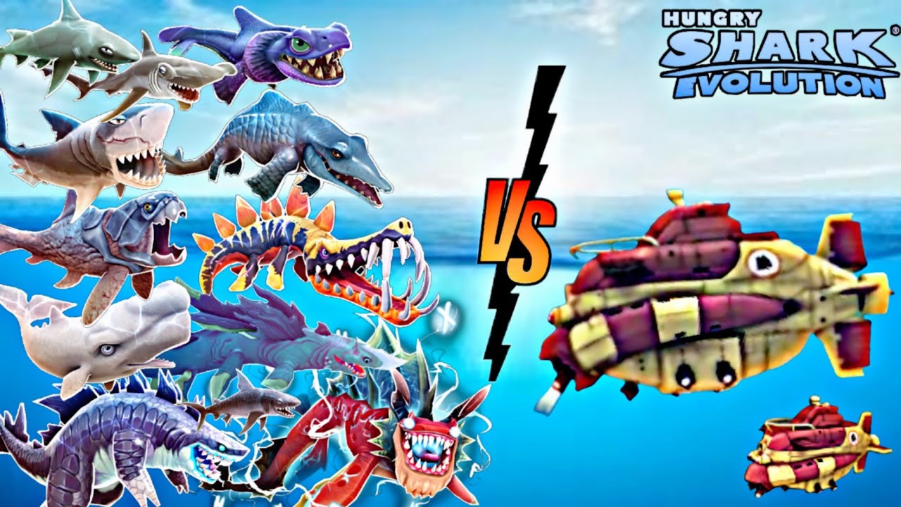 Hungry Shark Evolution - Submarine Vs All Sharks 🦈 - YouTube