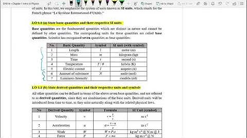 Chap 1 : 1.1 (a) (b) Basic and Derived Quantities [DP014]
