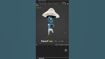 Two pretty cool animations for Smurf Cat meme - low poly 3d model game character in Blender