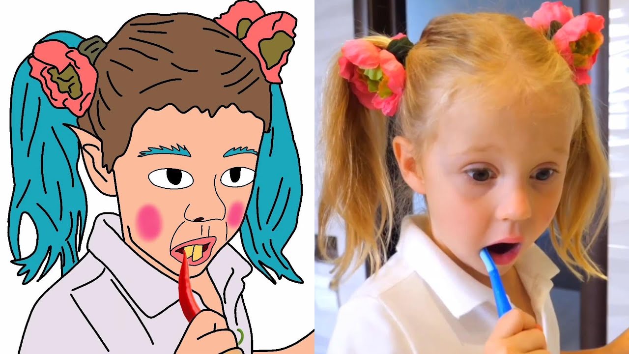 Nastya and Dad a series about the Birthday + More Funny Cartoon Drawing Meme