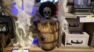 Cracker Barrel Halloween 2023: Tekky Design Skeleton Animated in a Barrel