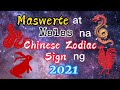 MASWERTE AT MALAS NA CHINESE ZODIAC SIGNS NG 2021