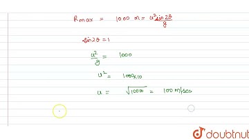 The maximum range of a projecitle fired with some initial velocity is found to be 1000 metre The...