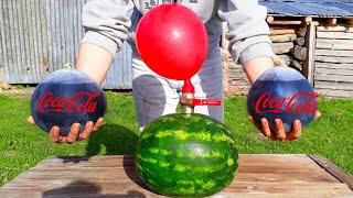 Experiment: Watermelon and Coca Cola and Mentos and Baking Soda