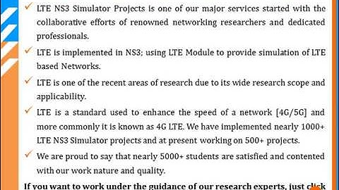 LTE NS3 SIMULATOR PROJECTS