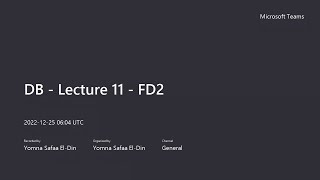 CSE421 - Database Systems Lecture 11