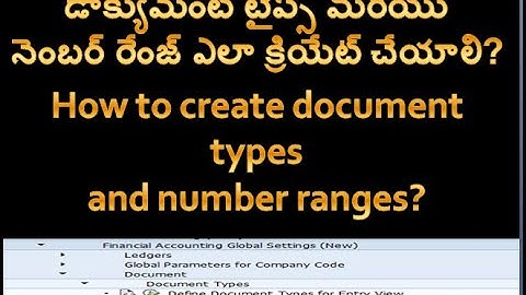 document types and number ranges #SAP FICO #SAP CO