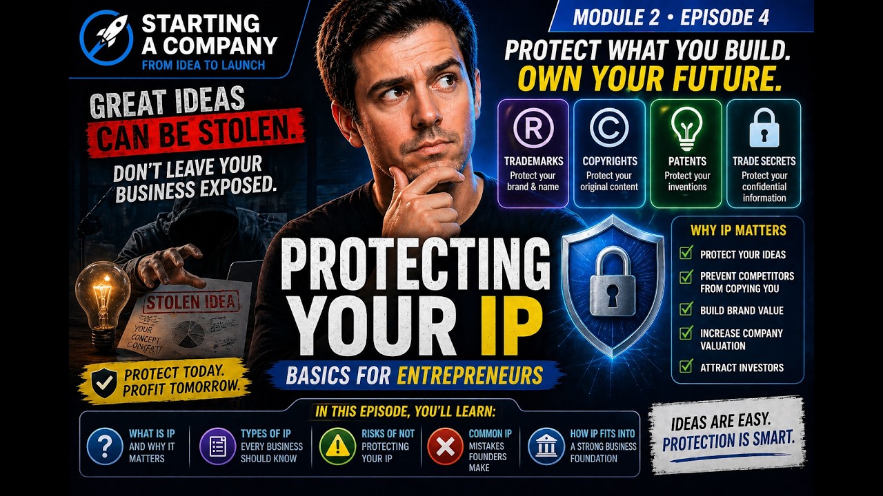 Protecting Your IP Basics for Entrepreneurs : Starting a Company | Module 2 Episode 4: